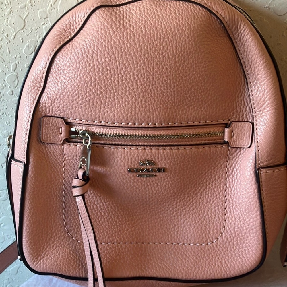 Coach: Pink Andi (F30530) Mini Leather Backpack- Silver Tone - Picture 2 of 16